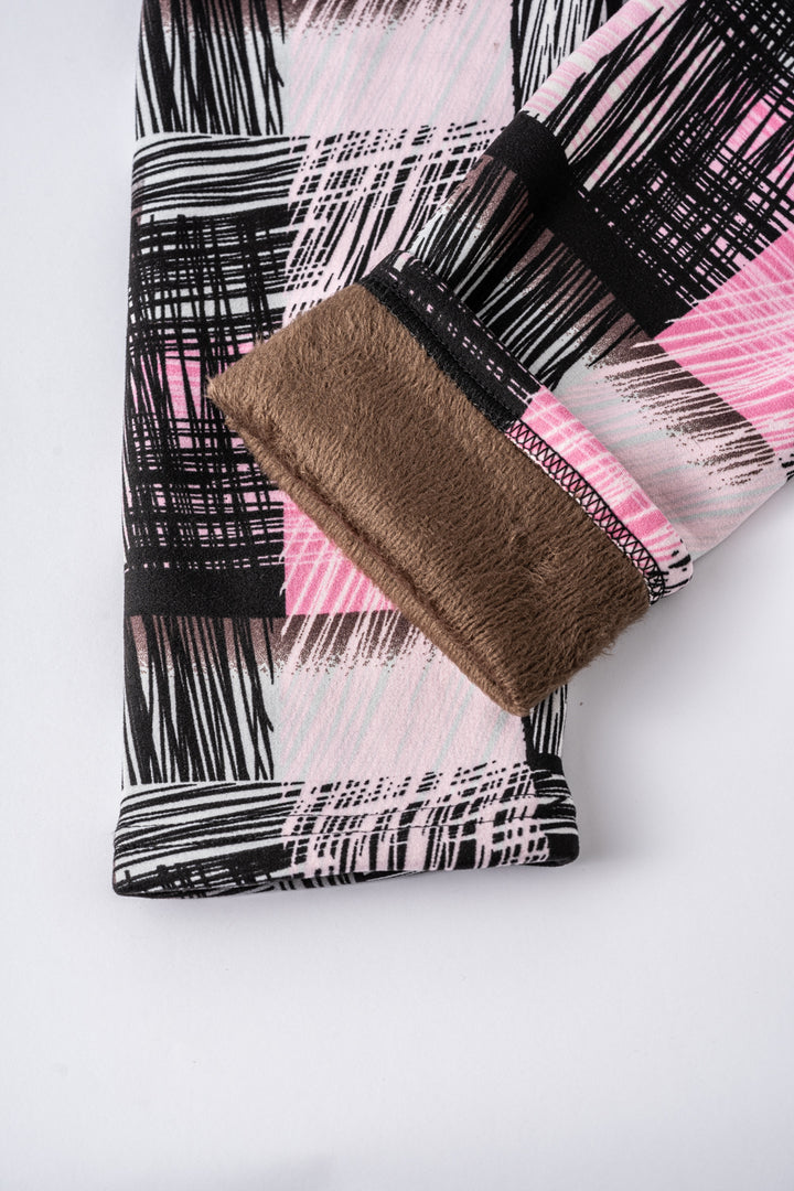 Pink & Black Traces - Cozy Lined Leggings