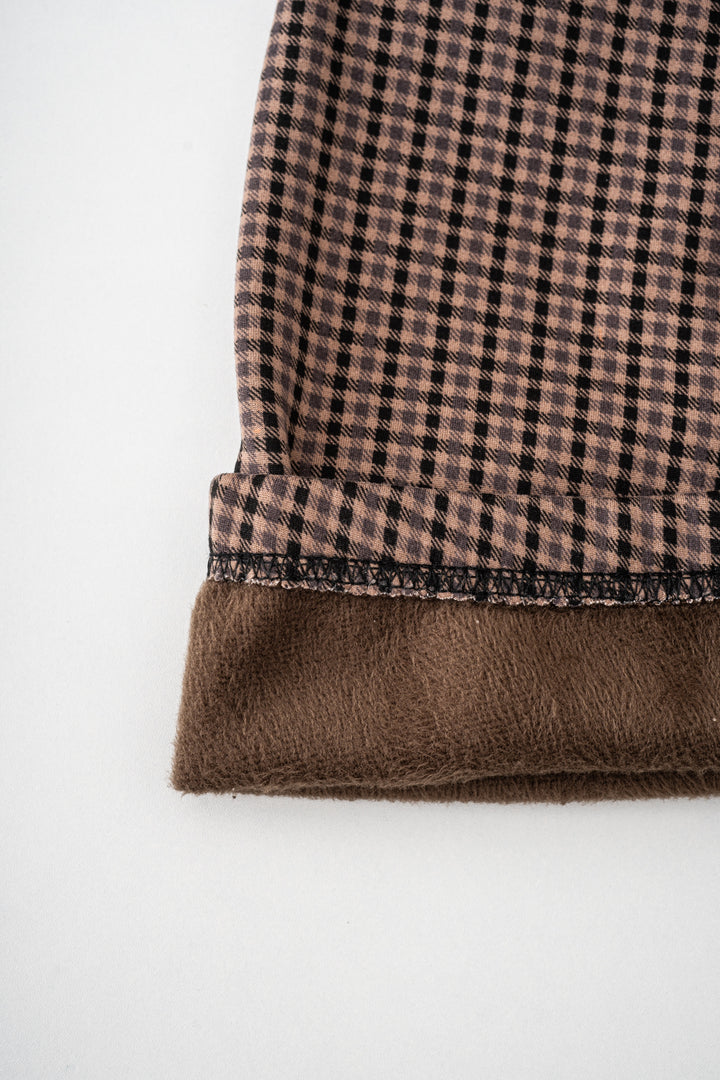 Brown Checkers - Cozy Lined Leggings