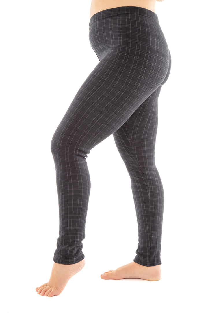 Dark Blue Plaid - Cozy Lined Leggings