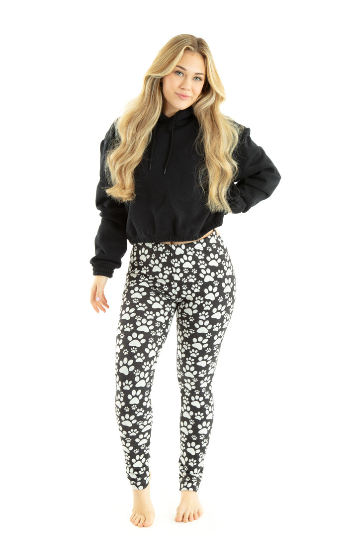 White Paws - Cozy Lined Leggings