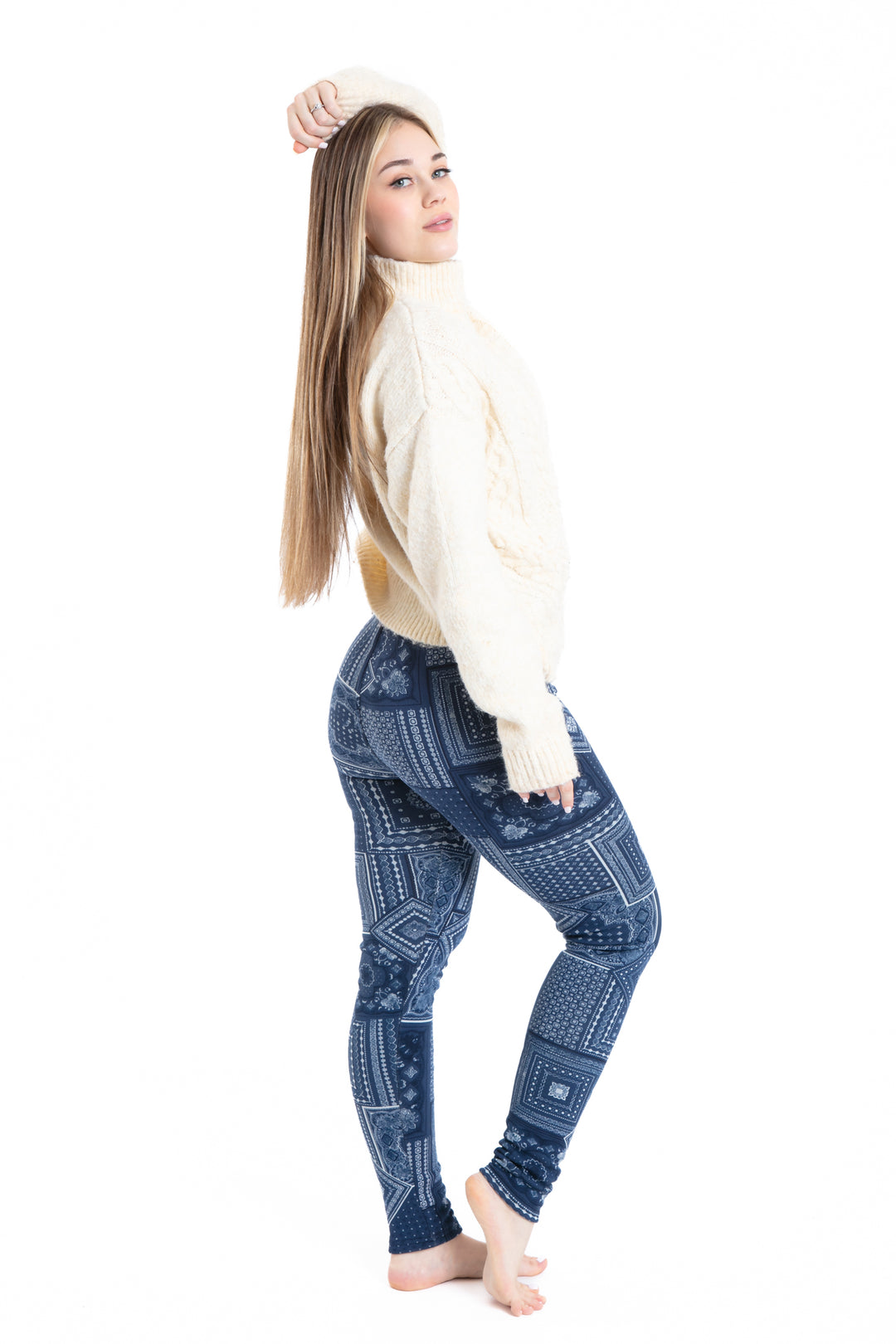 Patterns In Blue - Leggings doublés confortables