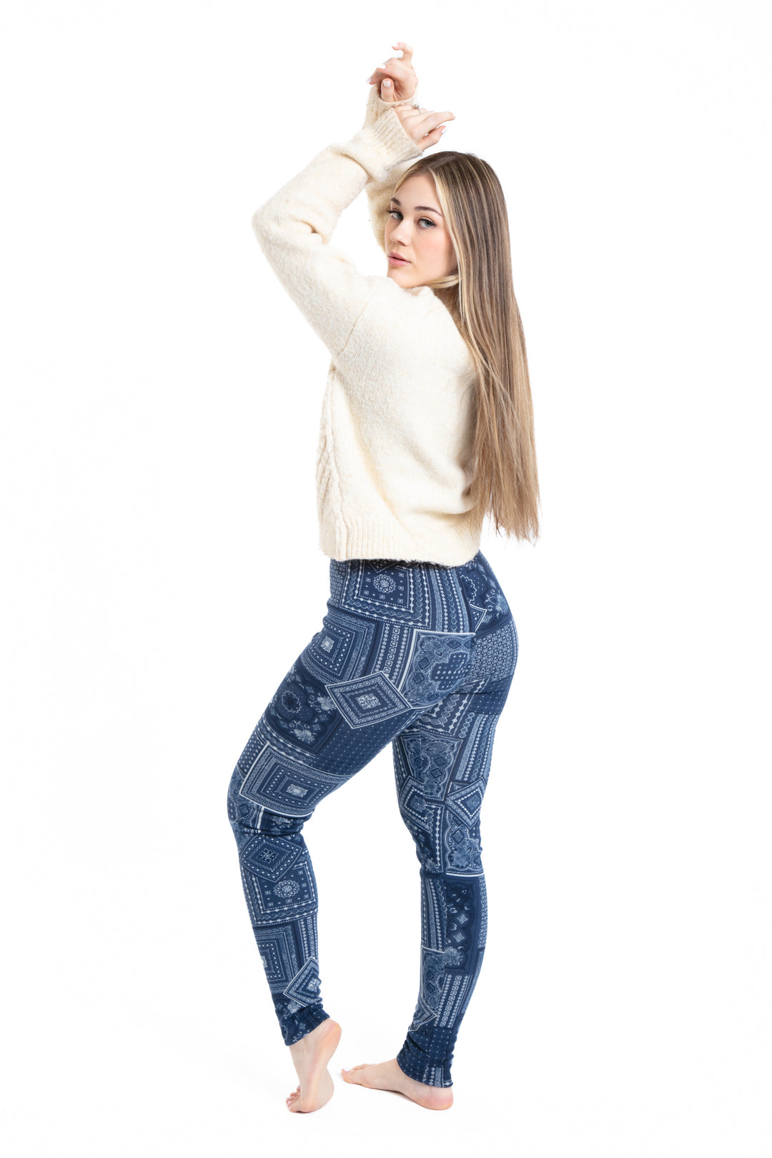 Patterns In Blue - Leggings doublés confortables