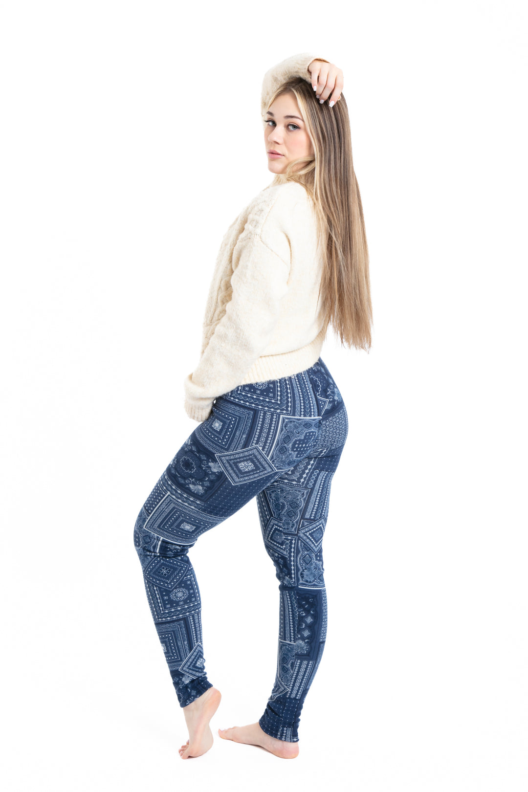 Patterns In Blue - Leggings doublés confortables