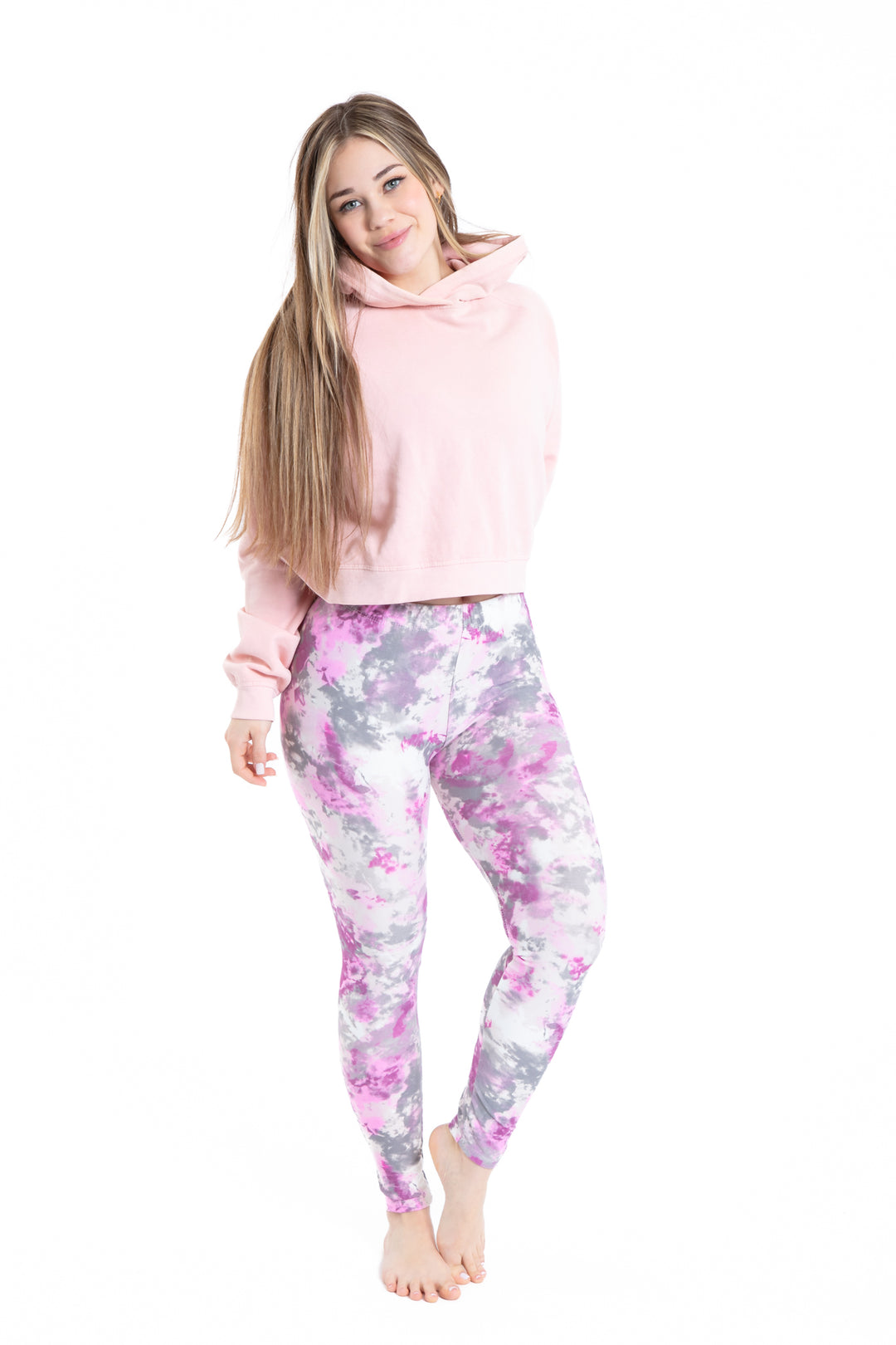 Grey & Pink Dye - All Season Leggings