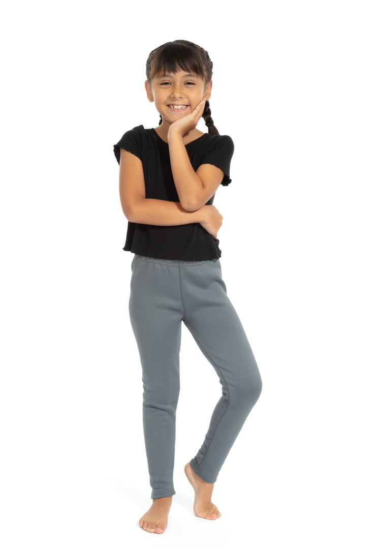 Gray Kid's - Cozy Lined Leggings