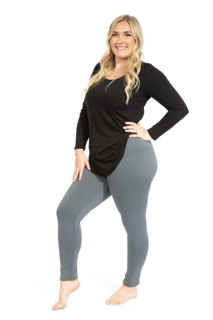 Gray - Cozy Lined Leggings