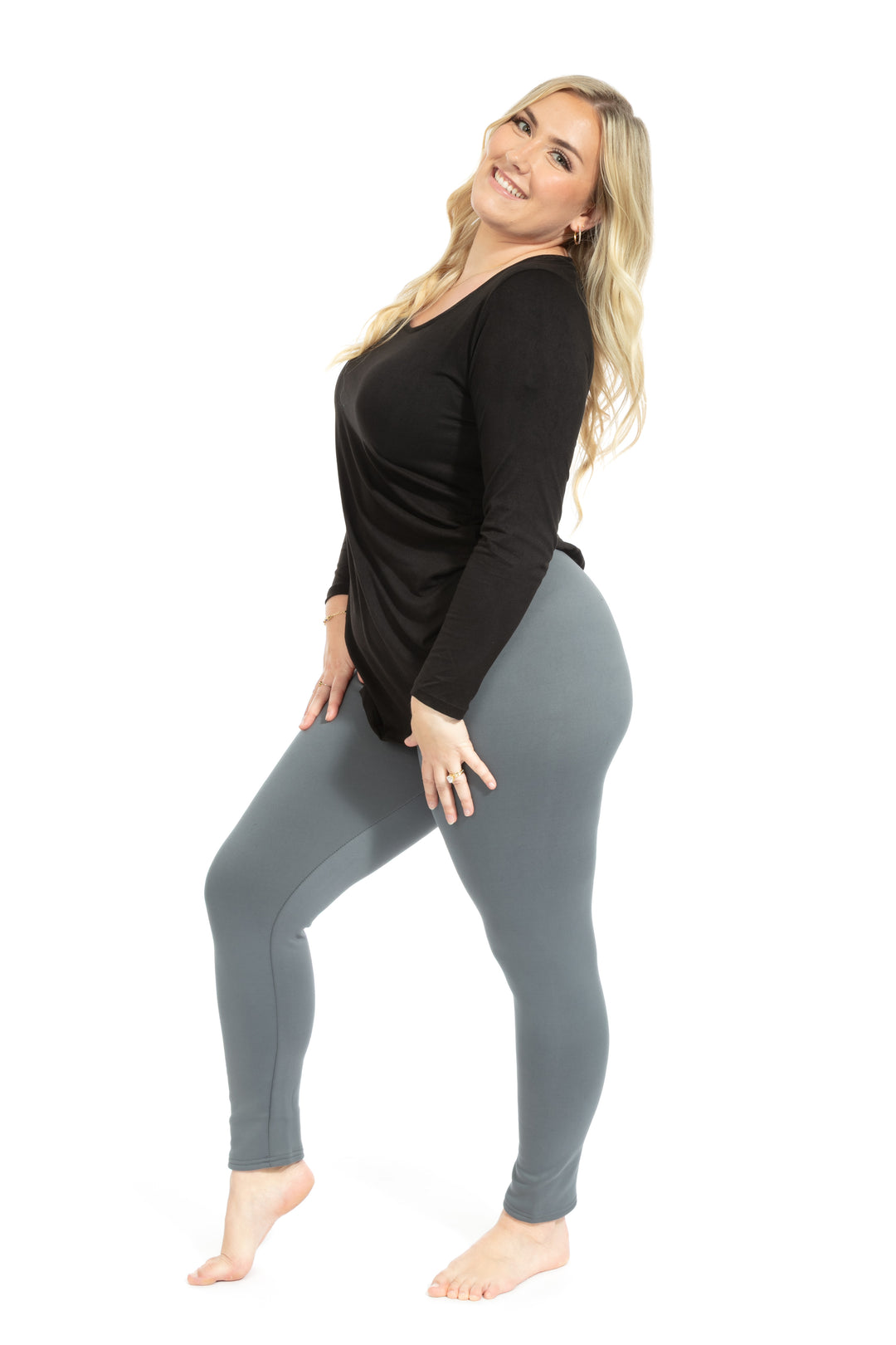 Gray - Cozy Lined Leggings