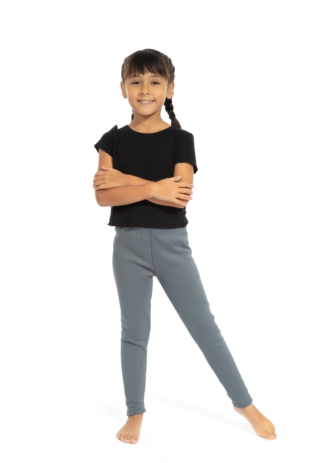 Gray Kid's - Cozy Lined Leggings