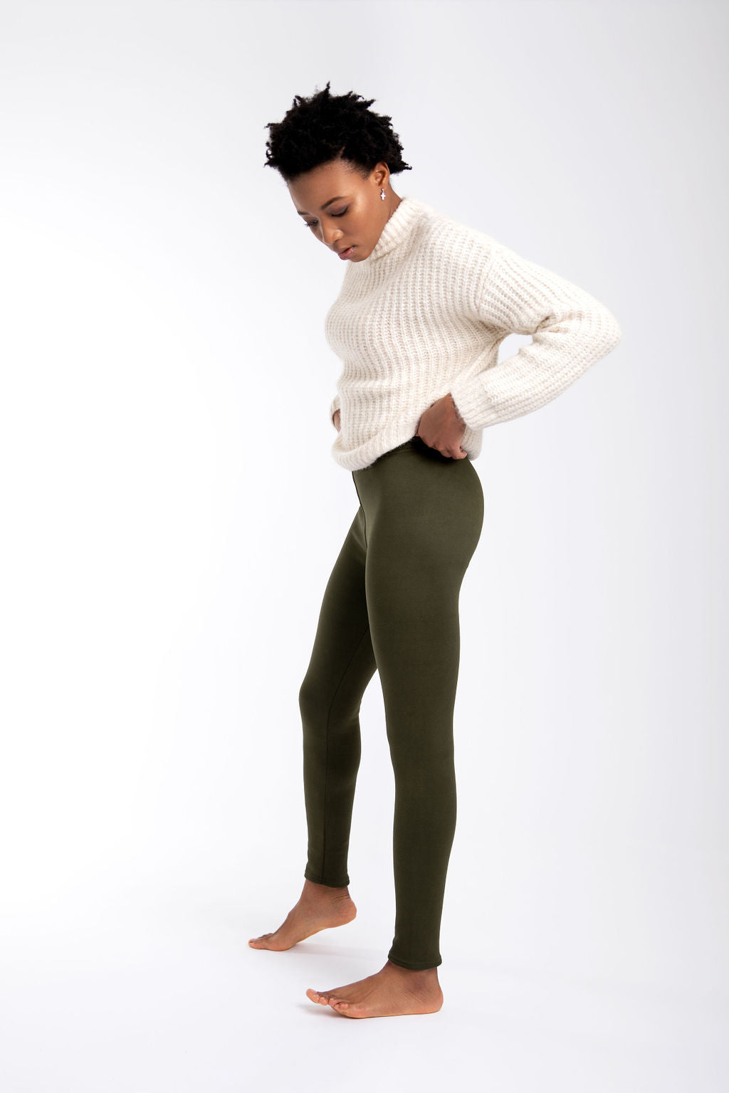 Dark Green - Cozy Lined Leggings