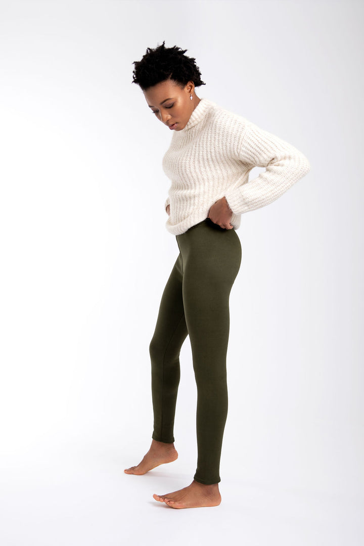 Dark Green - Cozy Lined Leggings