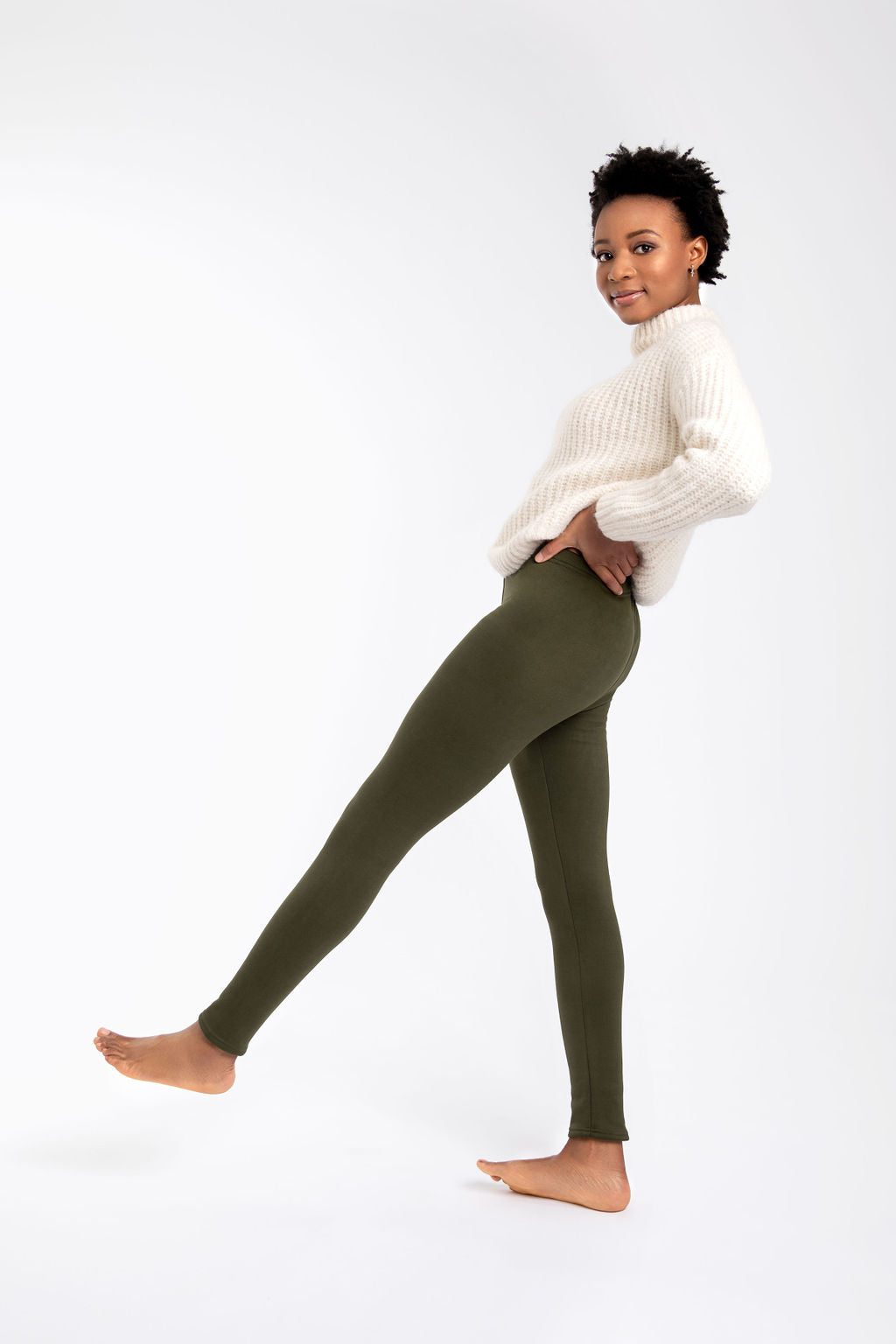 Dark Green - Cozy Lined Leggings