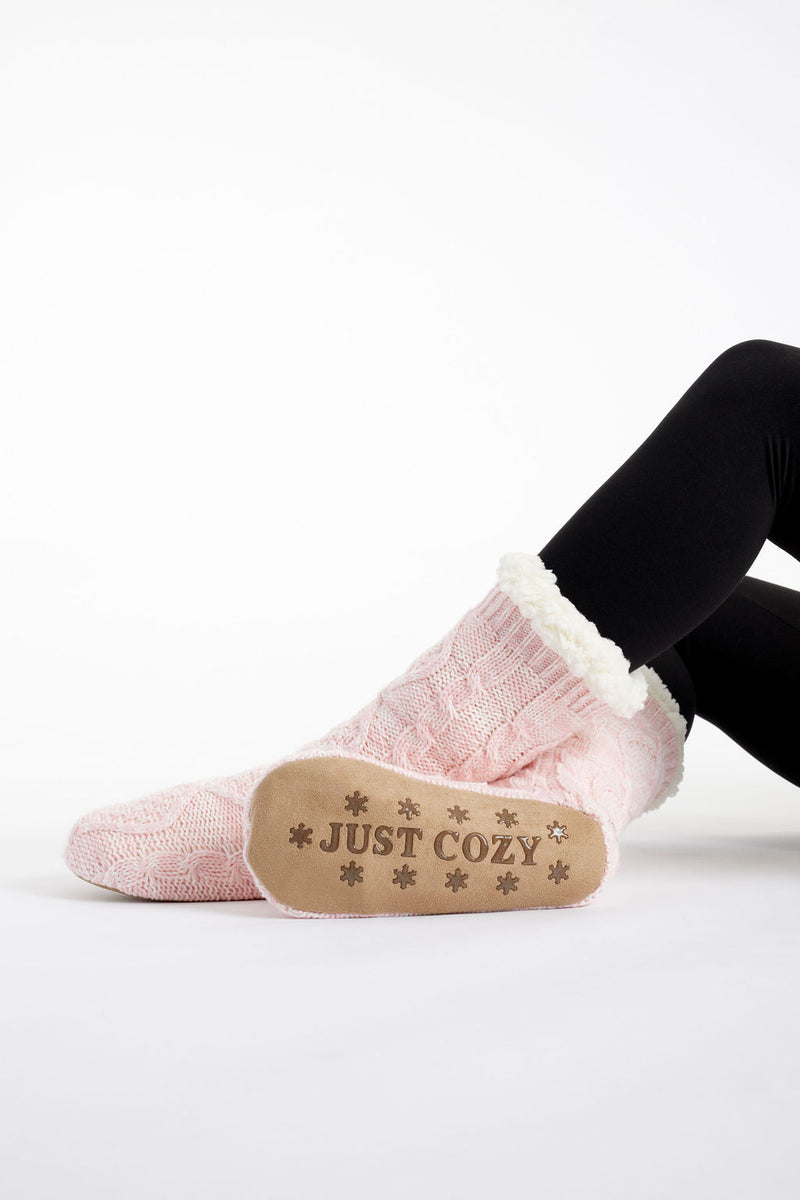 Kid's cozy slipper socks with sherpa lining - Cabin. Colour: grey. Size:  4-6
