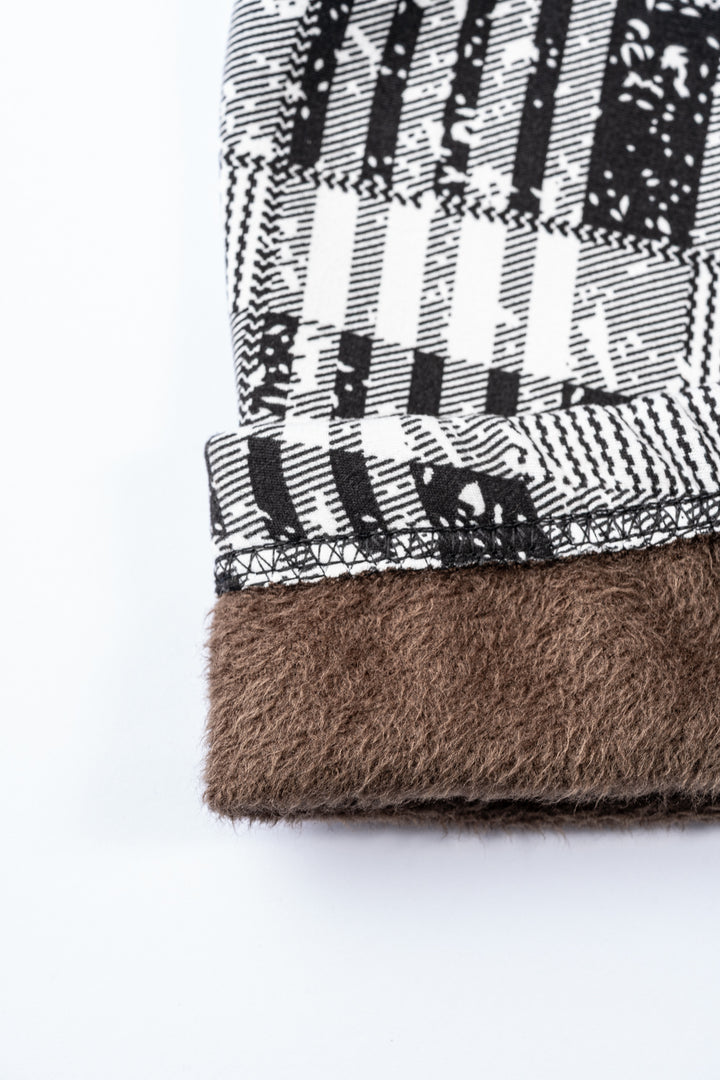 Black & White Abstract - Cozy Lined Leggings