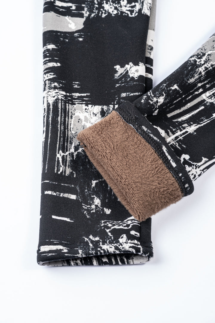Black & Gray Design - Cozy Lined Leggings