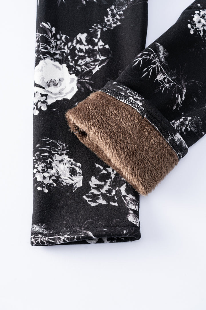 White Roses - Cozy Lined Leggings