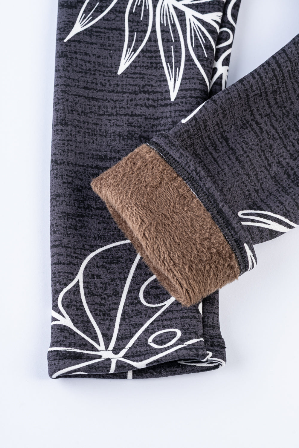 Feuilles en gris - Leggings doublés confortables