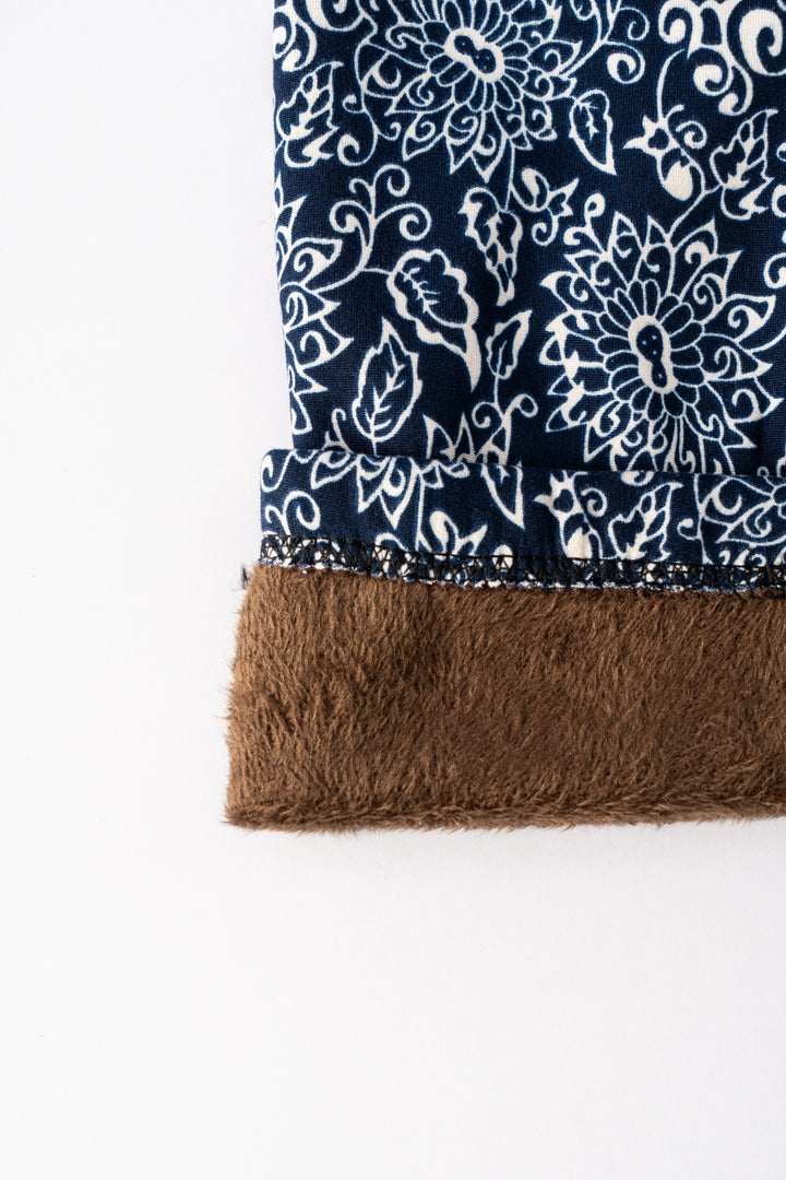 Navy Garden - Cozy Lined Leggings