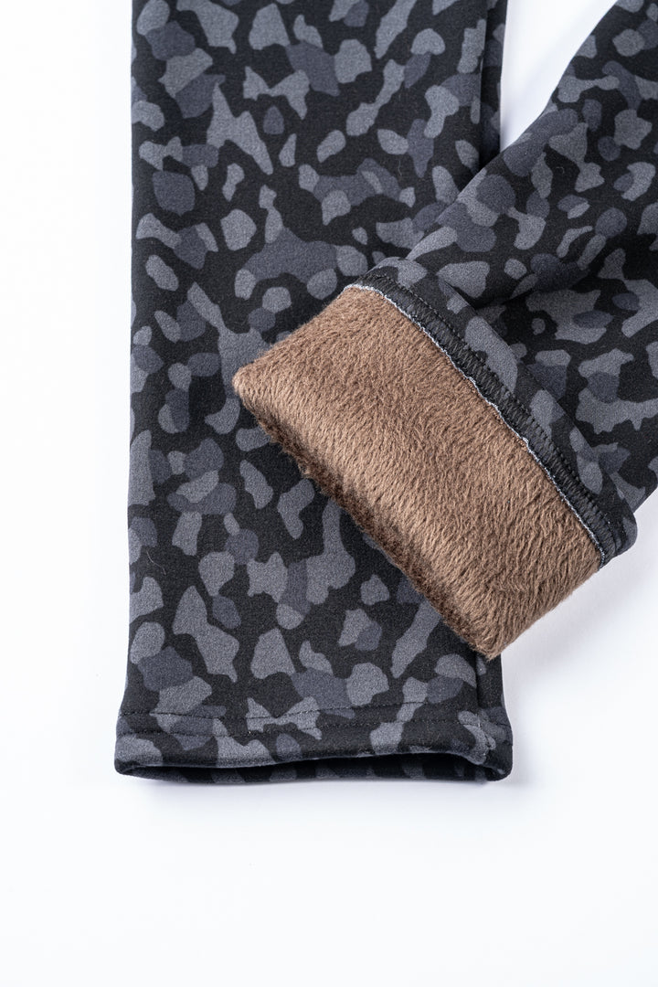 Grey Cheetah - Cozy Lined Leggings