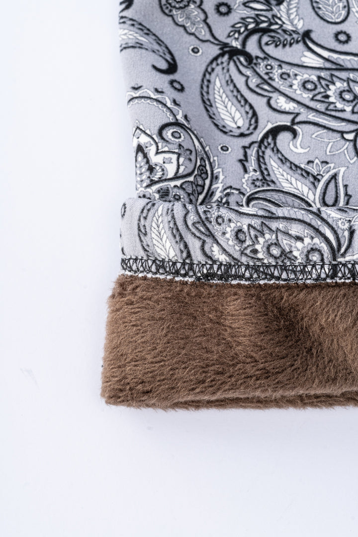 Gris Paisley - Leggings doublés confortables