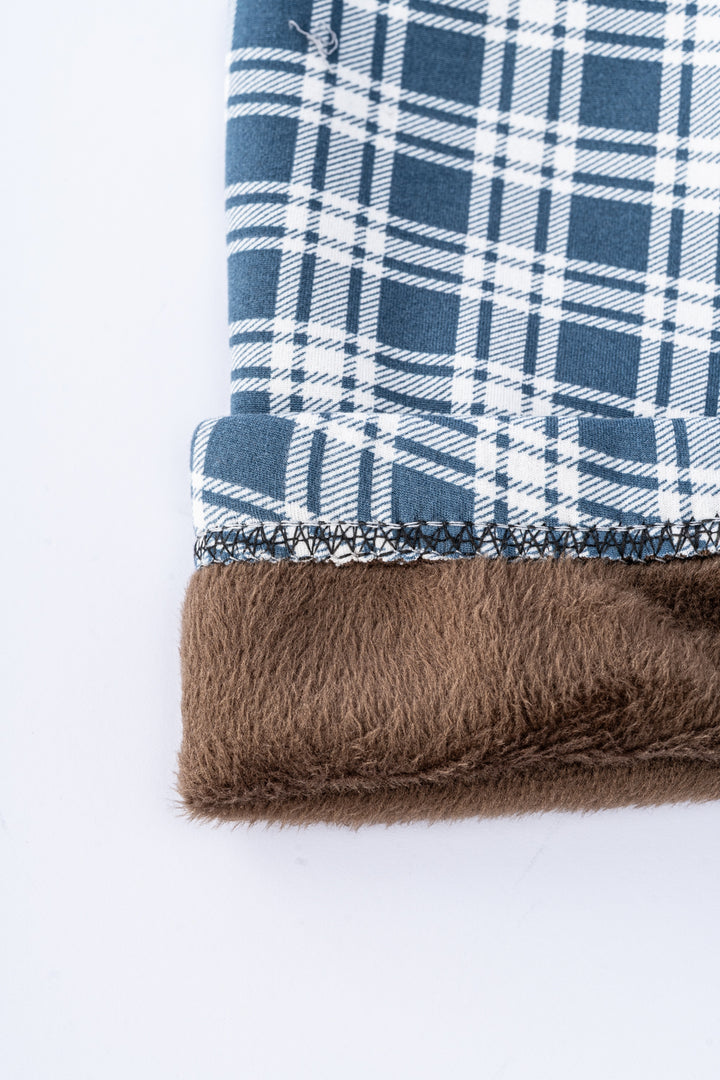 Tartan bleuté - Leggings doublés douillets