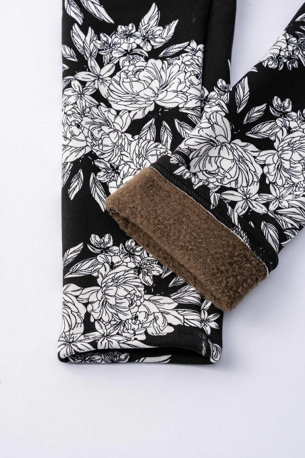 Black Floral - Cozy Lined Leggings