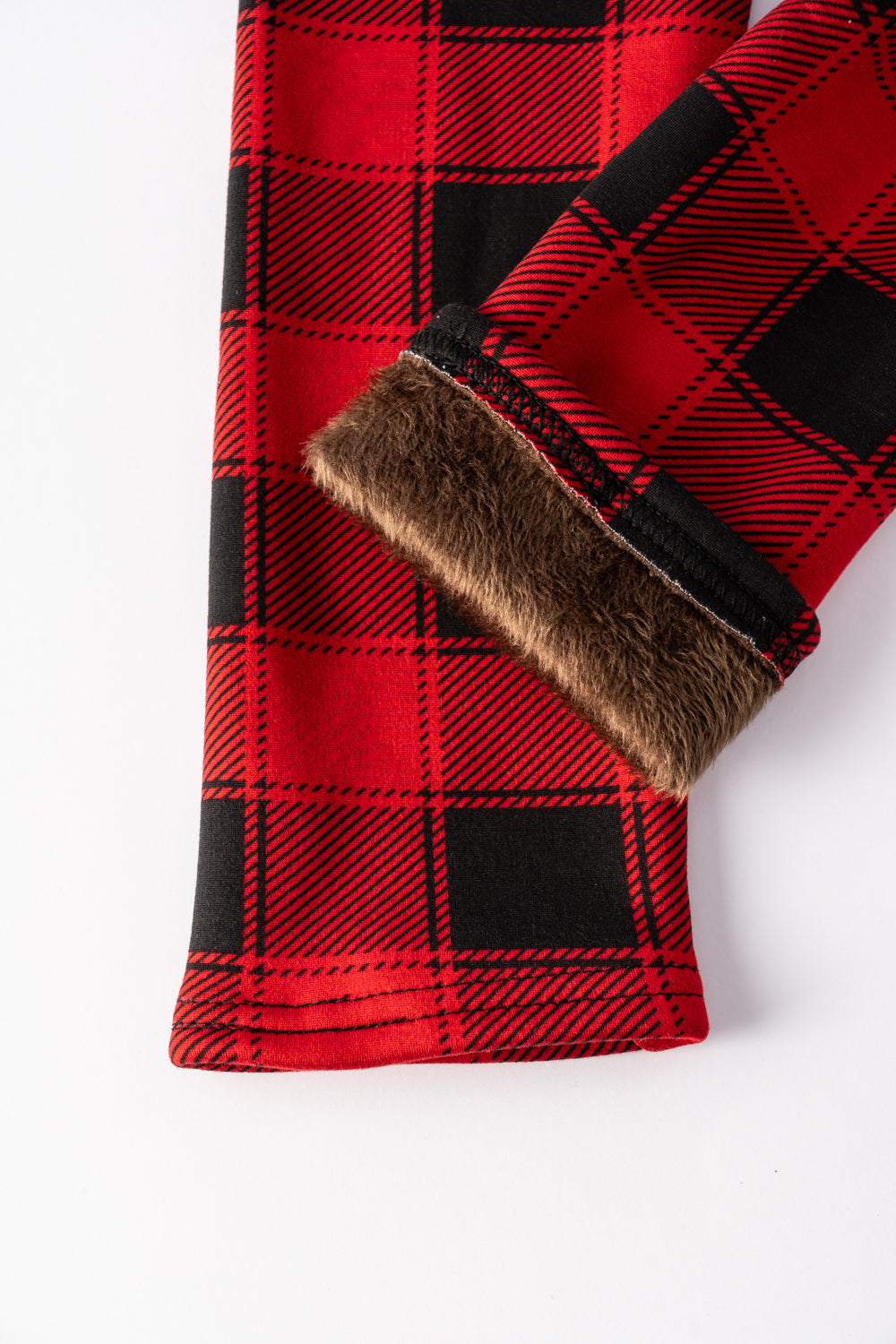 Red Plaid - Cozy Lined Leggings