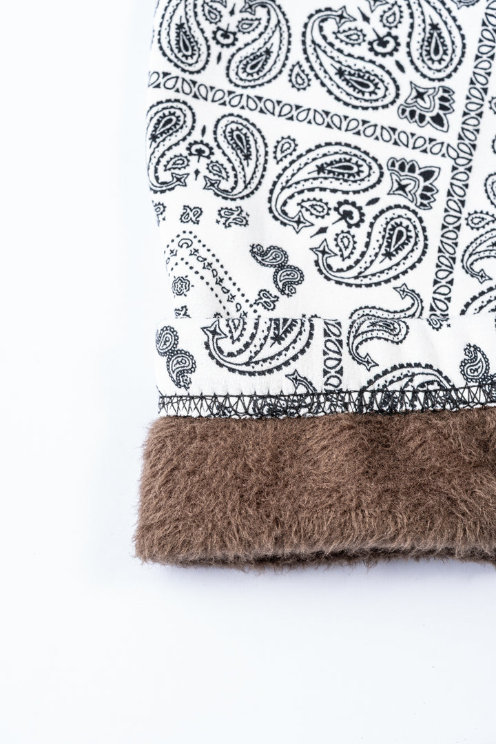 White Paisley- Cozy Lined Leggings