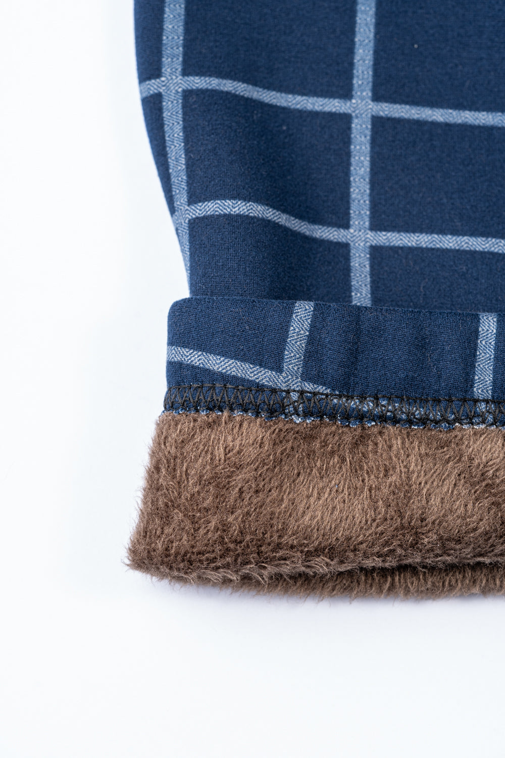 Navy Check - Cozy Lined Leggings