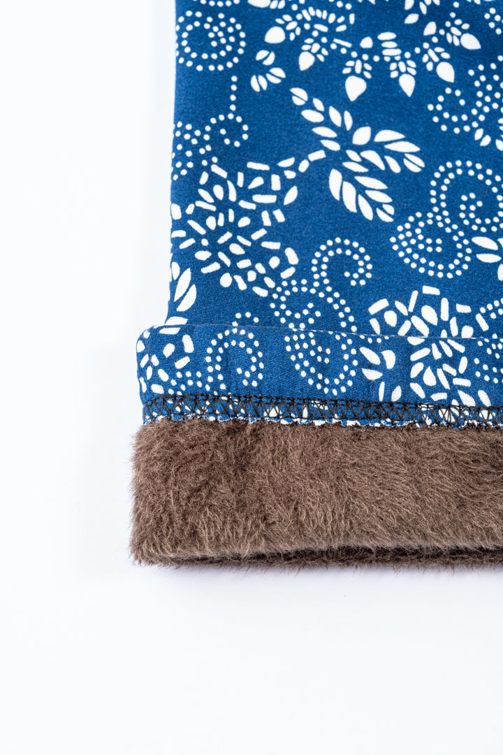 Blue & White Design - Cozy Lined Leggings