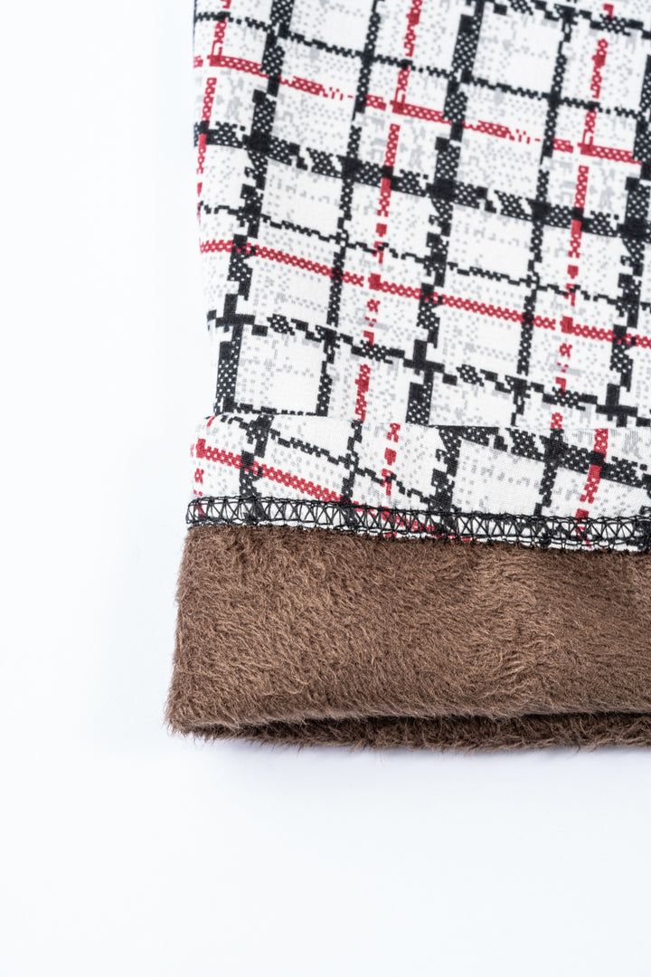 Light Gray Tartan - Cozy Lined Leggings