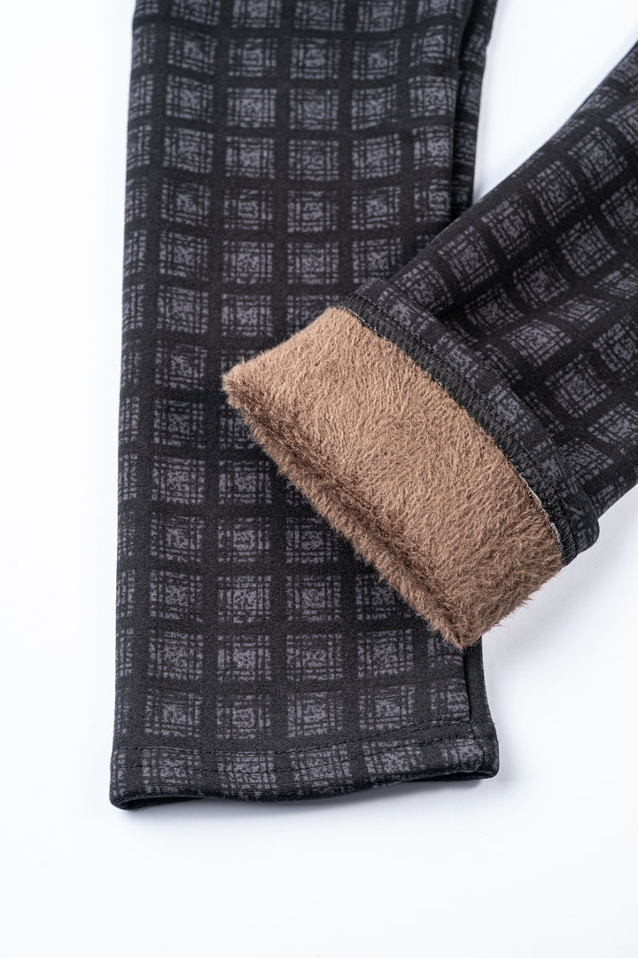 Black Gingham - Cozy Lined Leggings