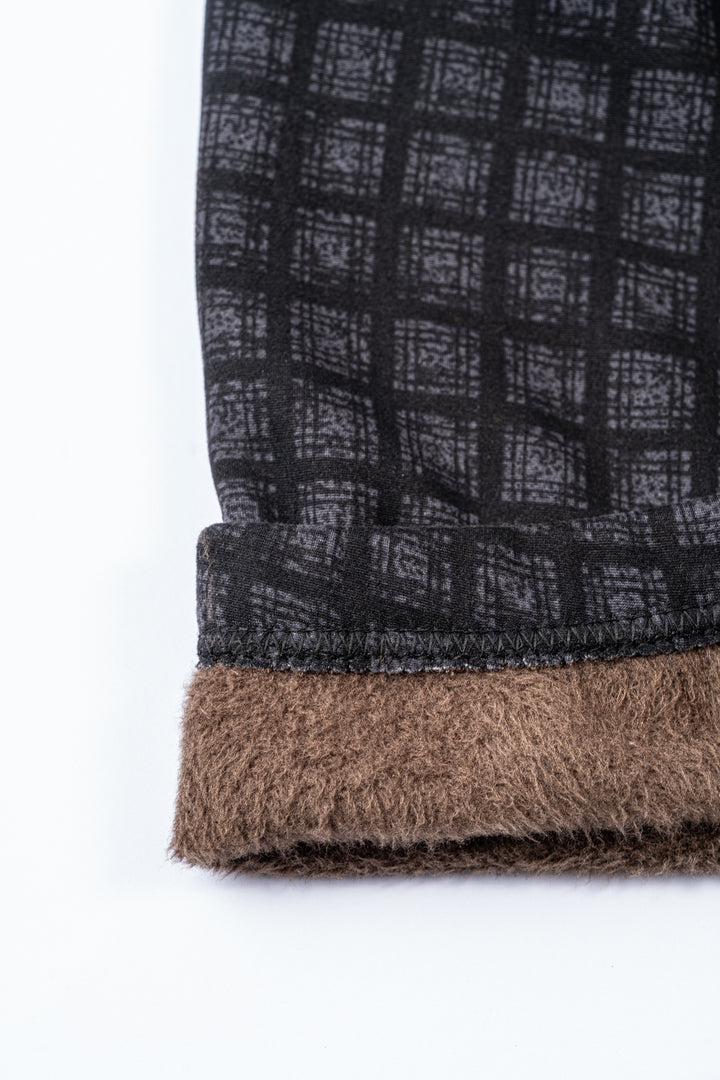 Black Gingham - Cozy Lined Leggings