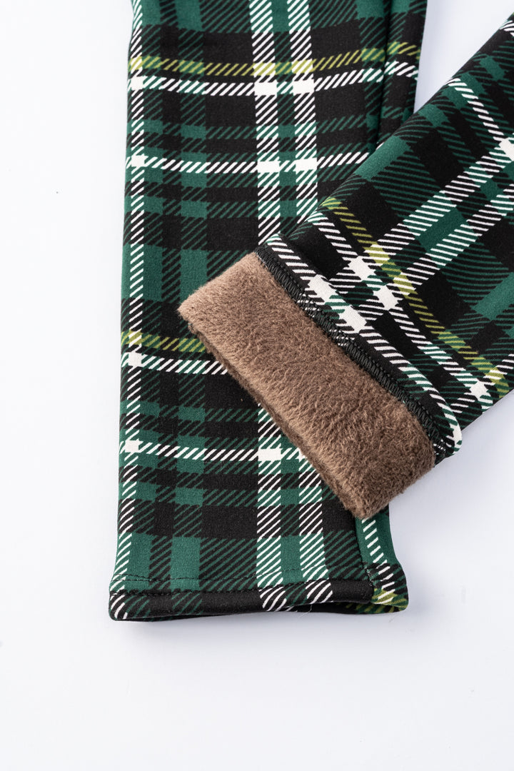 Tartan vert - Leggings doublés confortables