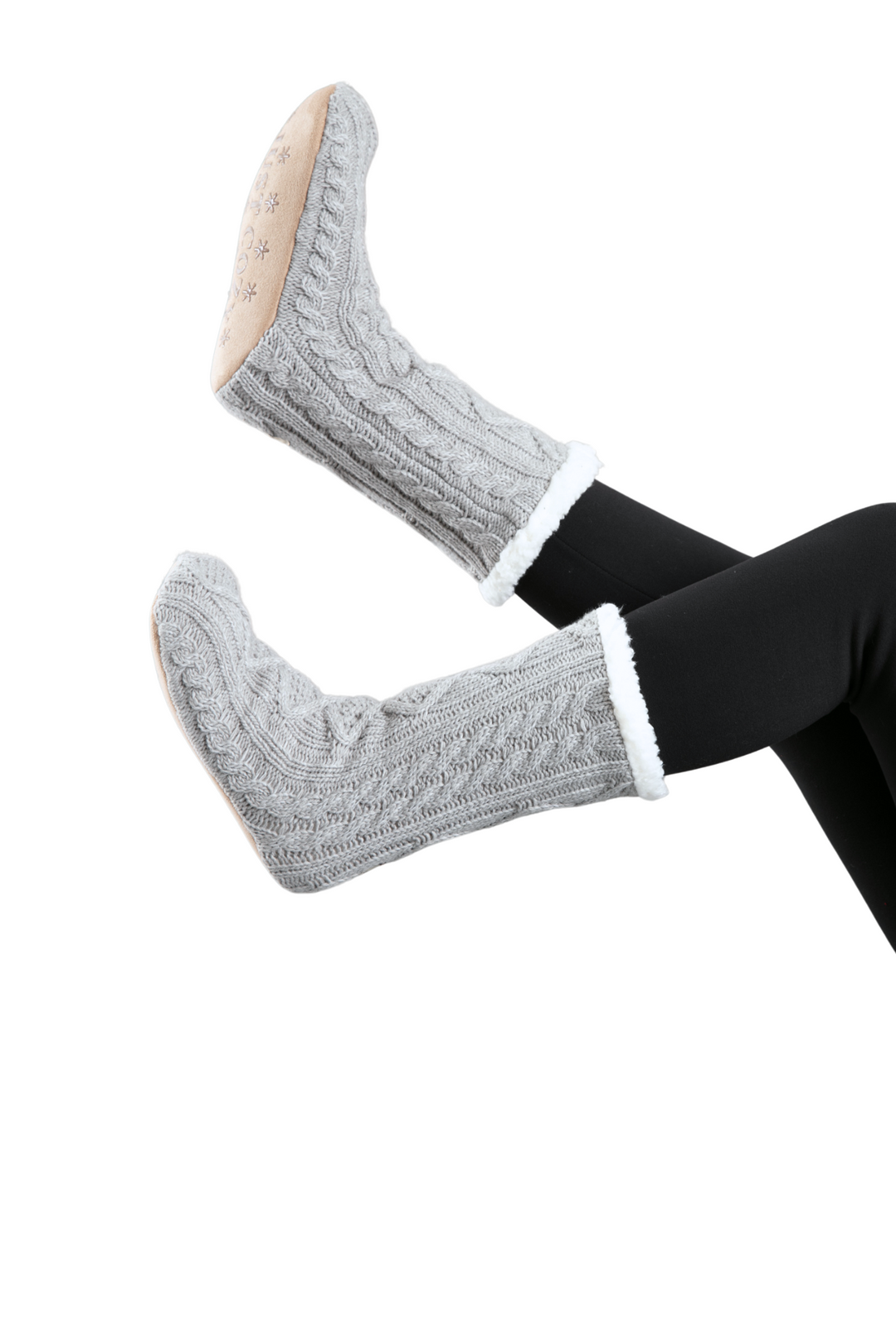 Gris foncé - chaussettes de pantoufles confortables