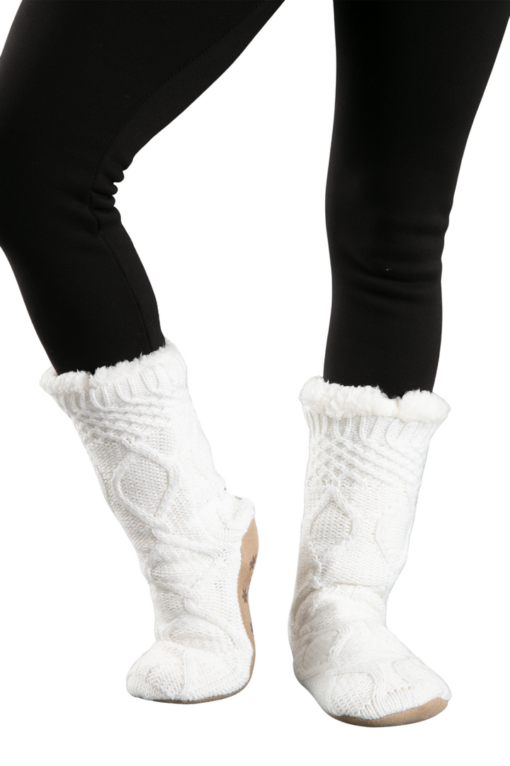 Blanc - chaussettes de pantoufles confortables