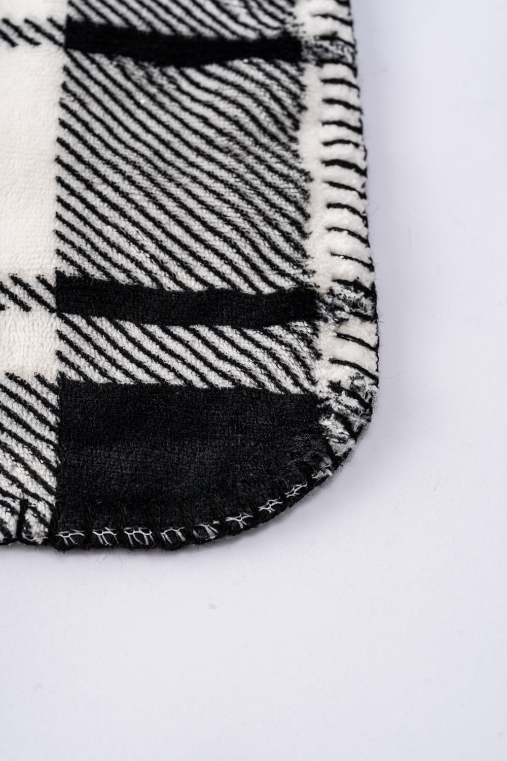 B&W Plaid - Sherpa Blanket