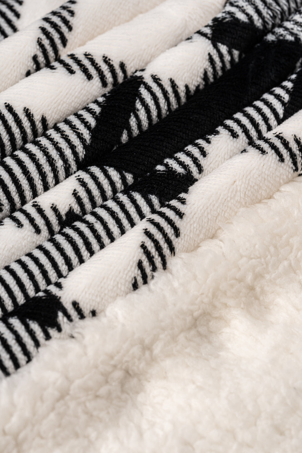B&W Plaid - Sherpa Blanket