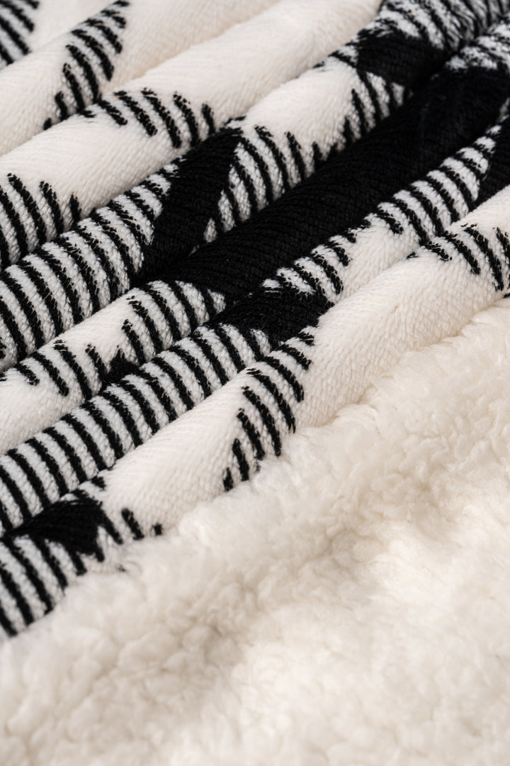 B&W Plaid - Sherpa Blanket