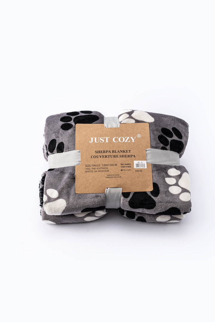Grey Little Paws - Sherpa Blanket