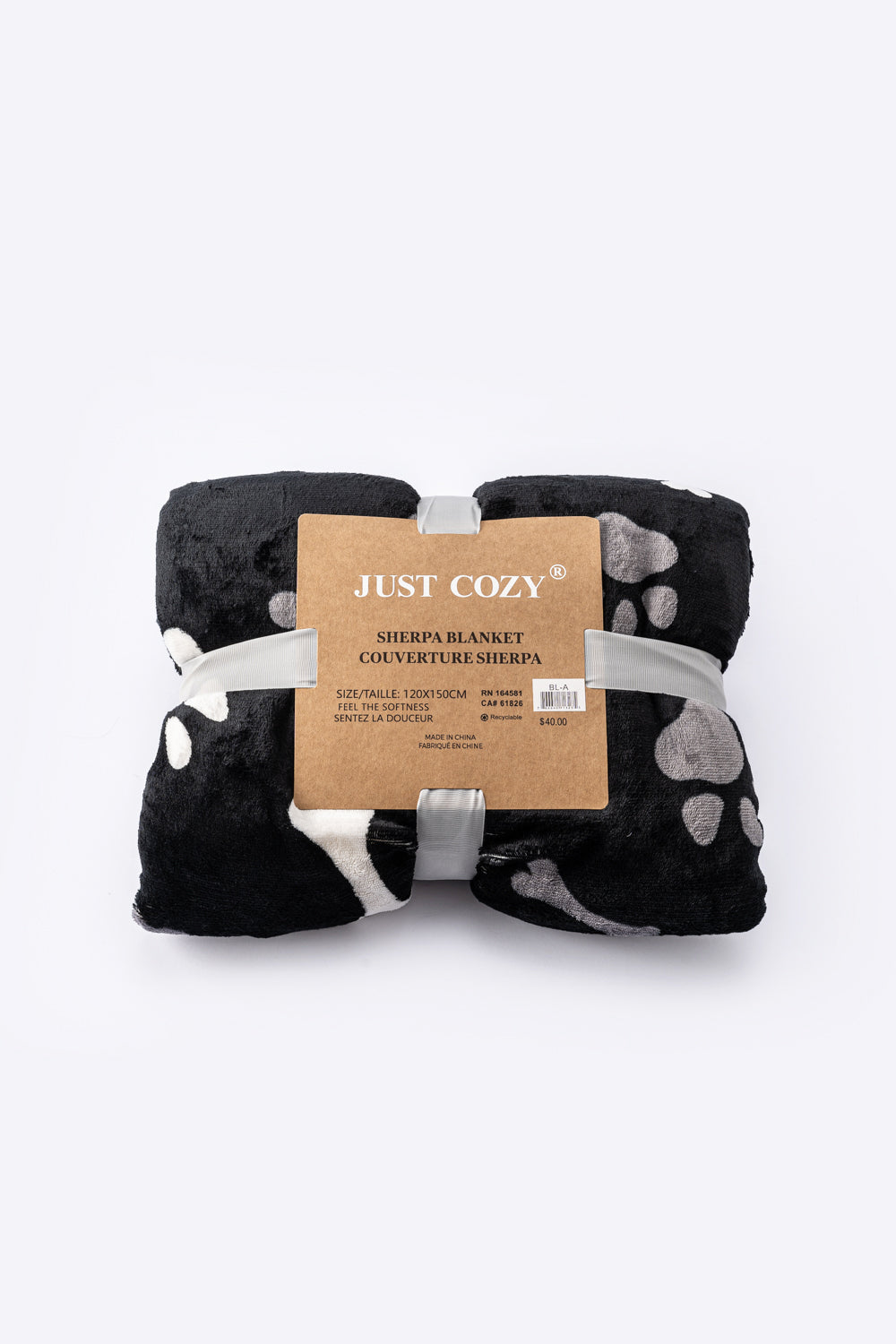 Black Little Paws - Sherpa Blanket
