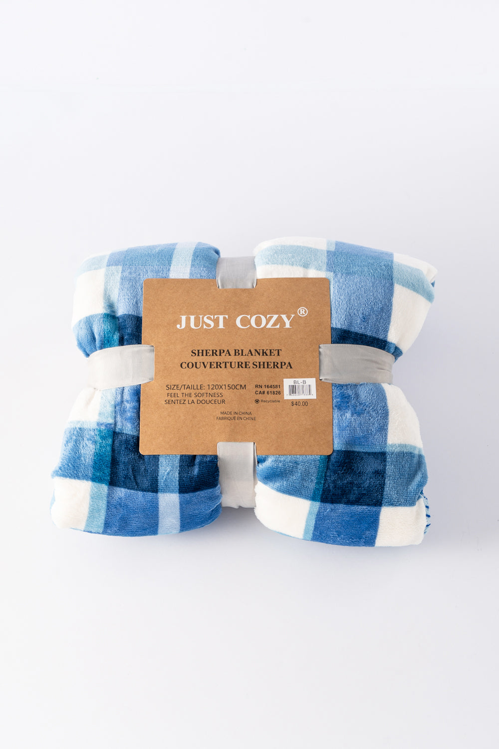 Plaid N&B - Couverture Sherpa