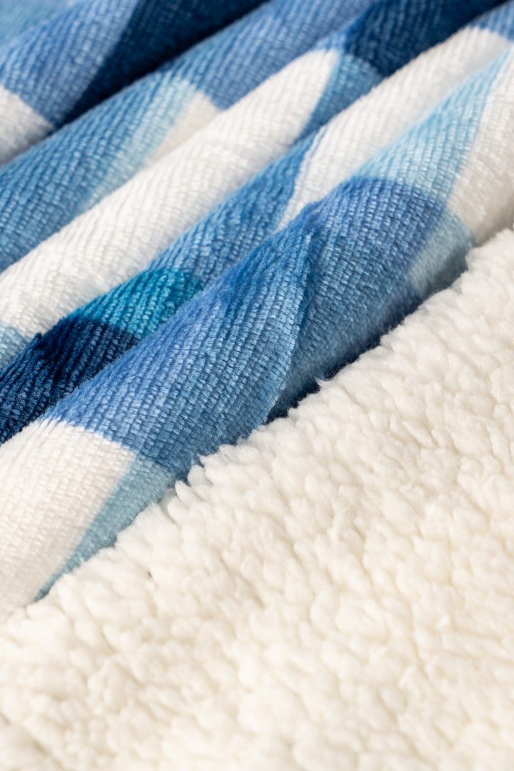 Plaid N&B - Couverture Sherpa