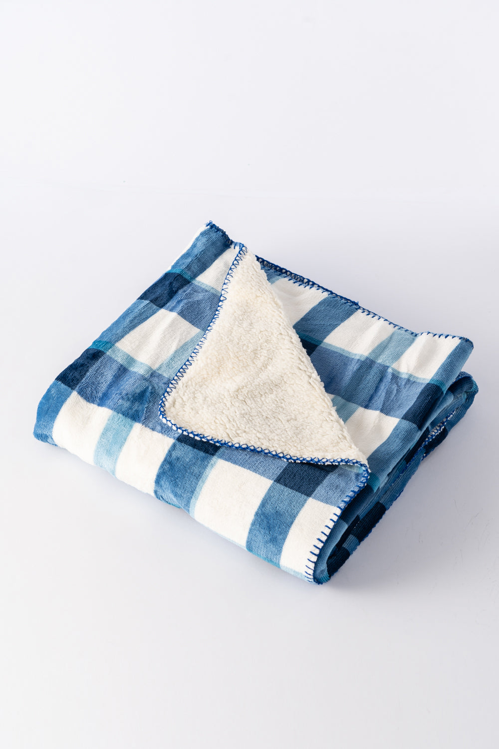 Plaid N&B - Couverture Sherpa
