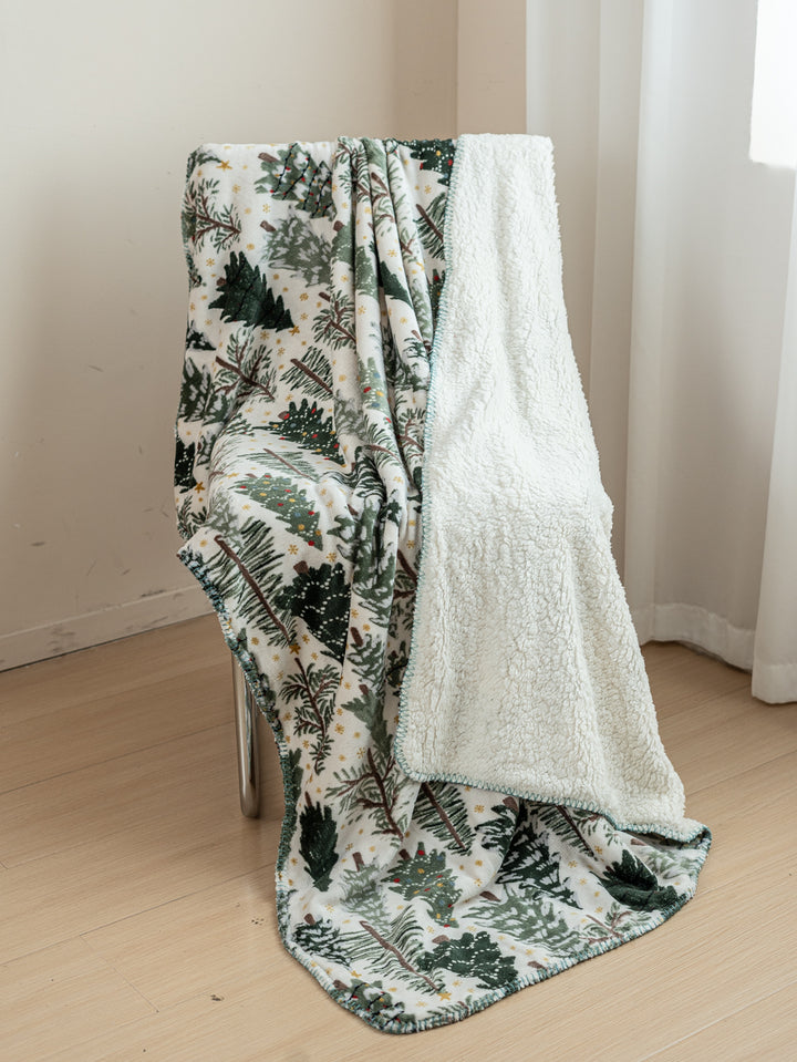Green Christmas - Sherpa Blanket