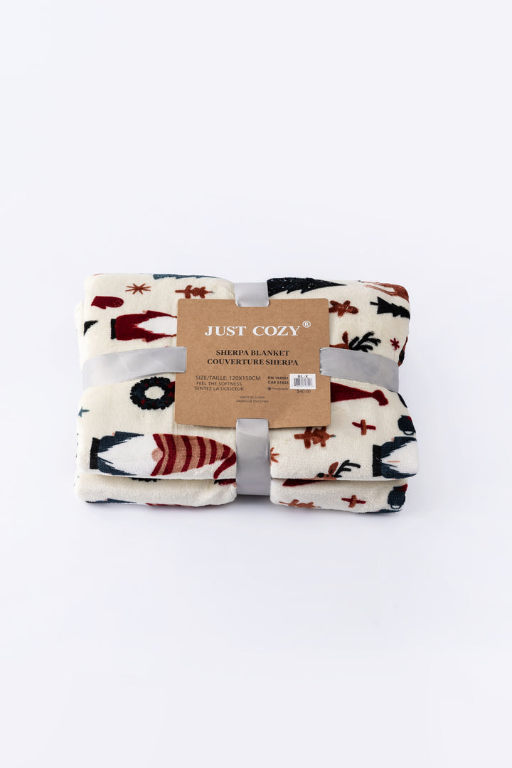 Plaid N&B - Couverture Sherpa