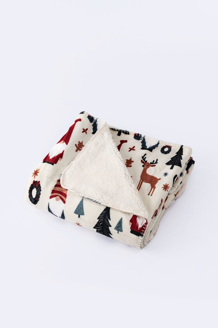 Plaid N&B - Couverture Sherpa