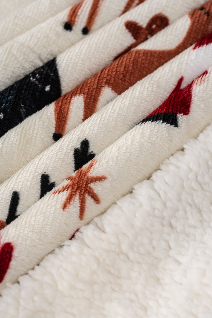 Plaid N&B - Couverture Sherpa