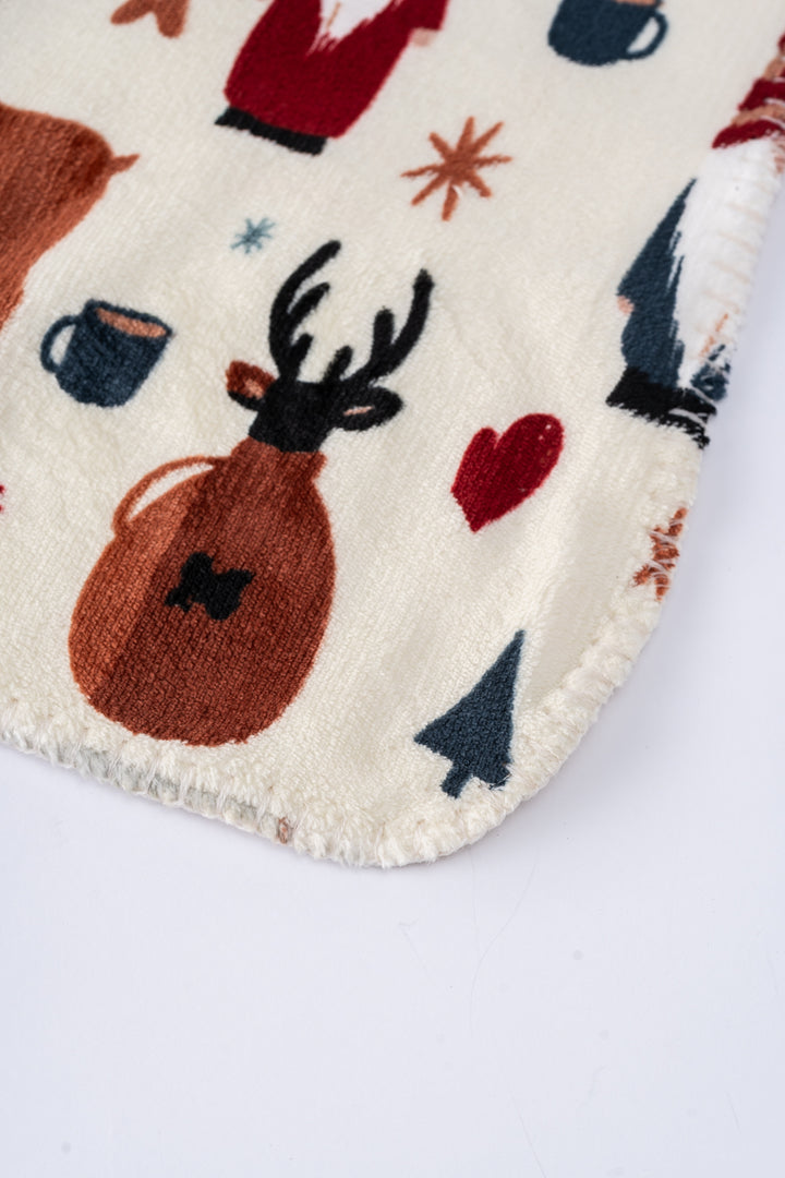 Plaid N&B - Couverture Sherpa