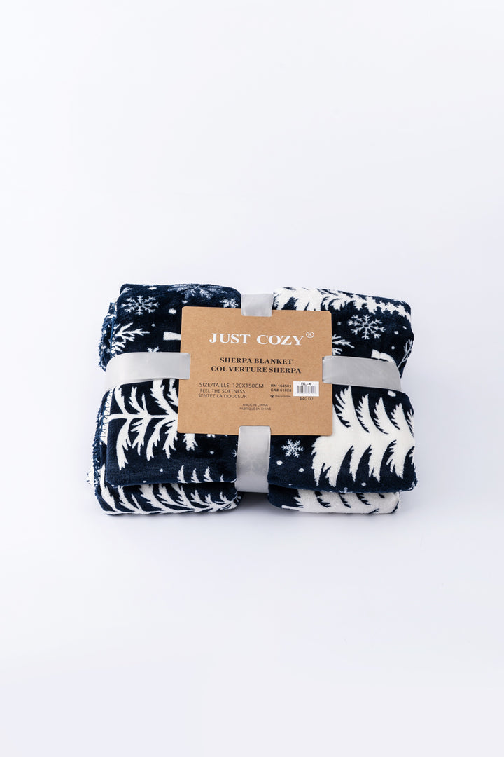Plaid N&B - Couverture Sherpa