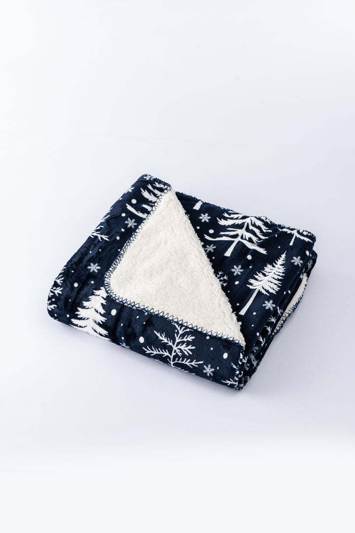 Plaid N&B - Couverture Sherpa